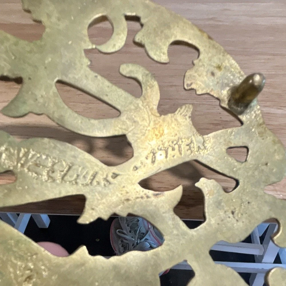 Vintage 1950 Colonial Williamsburg Cypher Brass Trivet